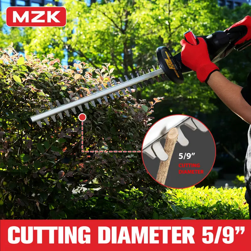 MZK 22" Cordless Hedge Trimmer - Lightweight Compact Design