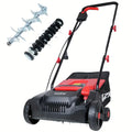MZK 13" 2-in-1 Electric Dethatcher & Scarifier with 4-Position Height Adjustment, 8 Gallon Thatch Bag, 3, 5" Wide Tines, 3, 5" Deep Trench, 5" Wide Tines, 5" Deep Trench, 5