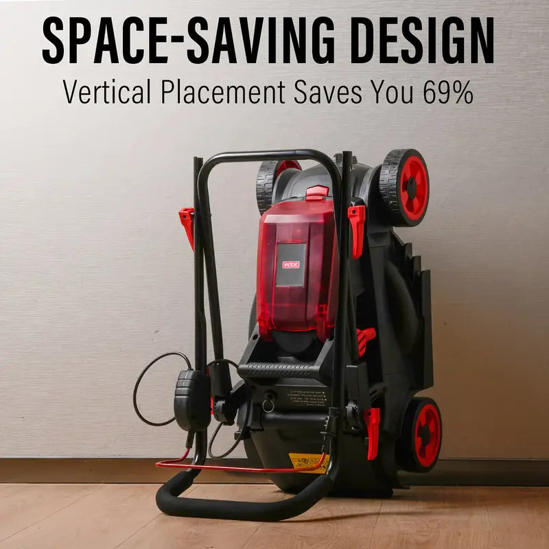 MZK 40V 13-inch Cordless Lawn Mower with 2 4Ah Batteries, 4-Level Height Adjustment, Lightweight Push Design