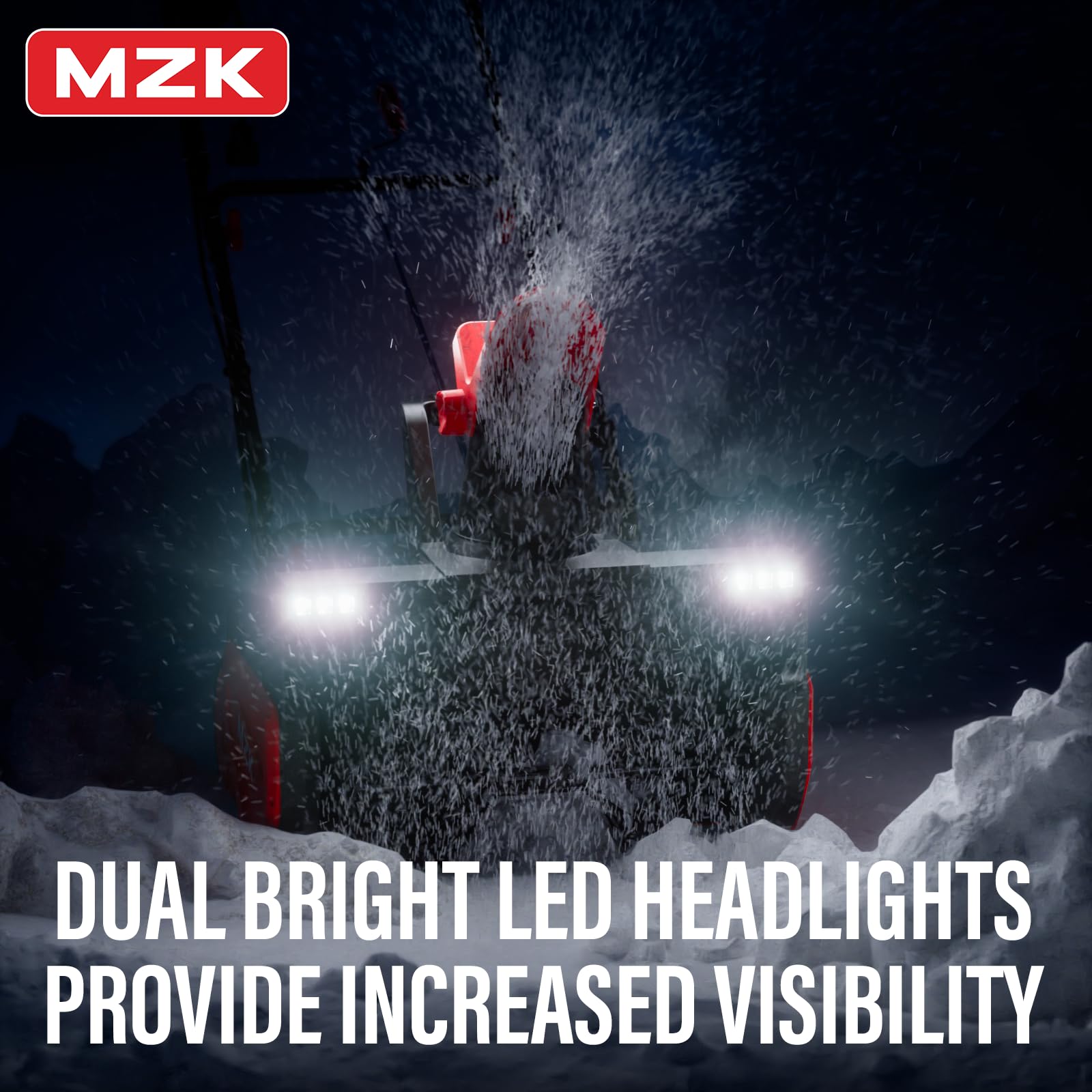 MZK 23" Electric Snow Blower 30ft Throw, 15 Amp Motor, Adjustable Chute, Walk-Behind Design Black