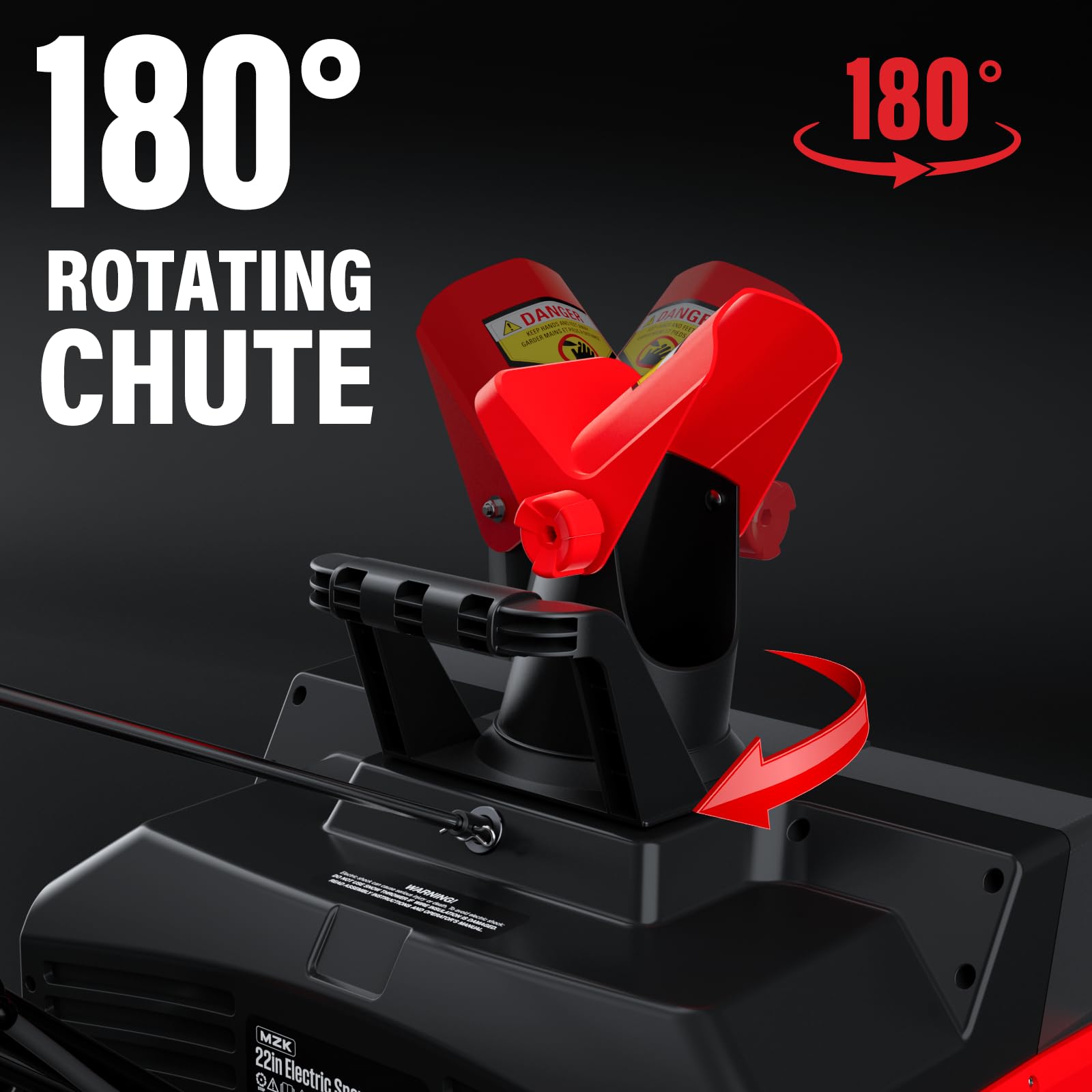 MZK 23" Electric Snow Blower 30ft Throw, 15 Amp Motor, Adjustable Chute, Walk-Behind Design Black